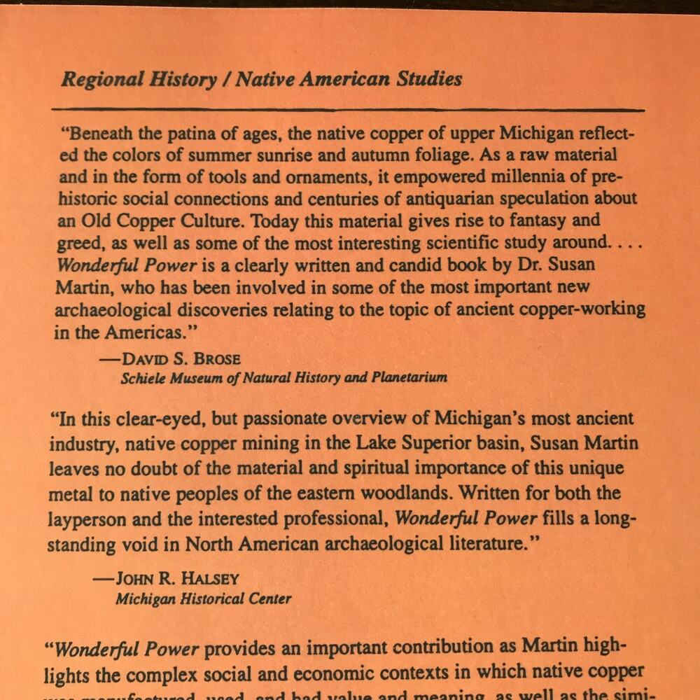 BOOK Wonderful Power: Story Of Ancient Copper Working In Lake Superior Basin - Picture 4 of 6
